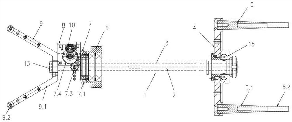 Zero-tension taping machine main shaft structure