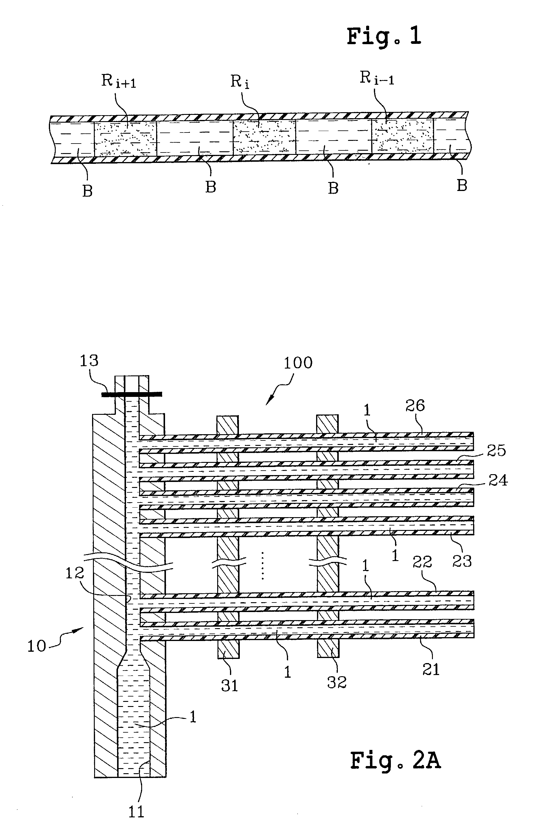 Device for parallel and synchronous injection for sequential injection of different reagents