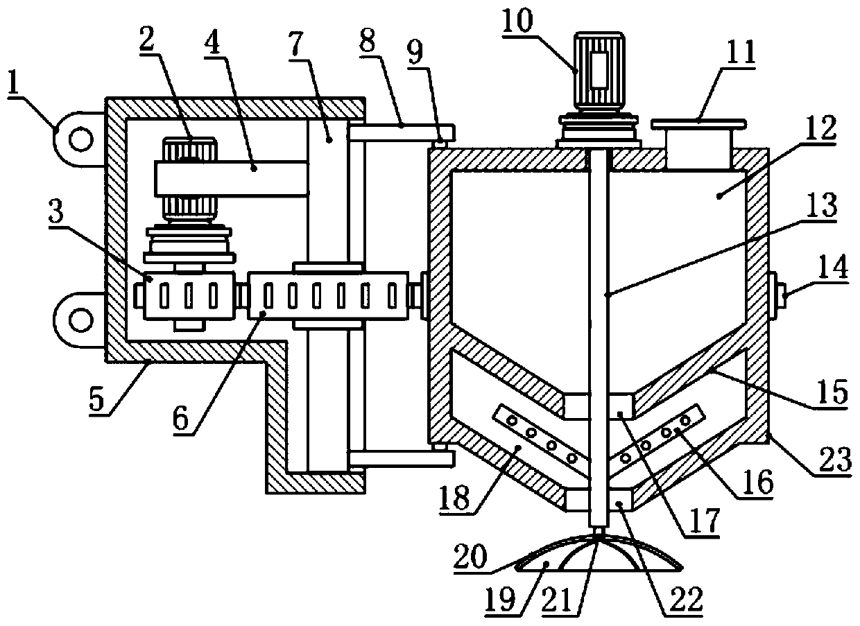 Throwing type fertilizer applying device for agricultural planting