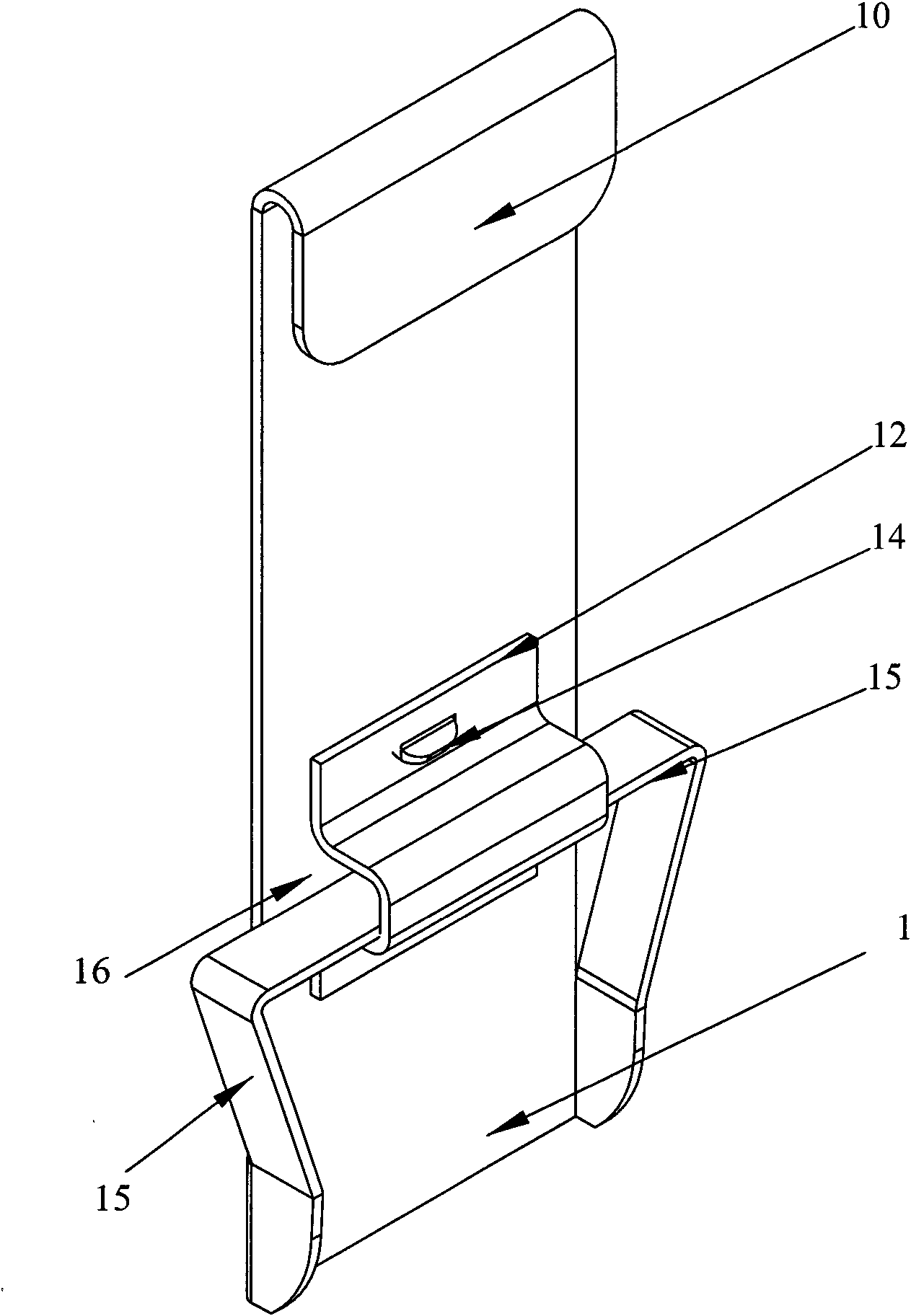Connecting buckle element between box plates of circulating package box