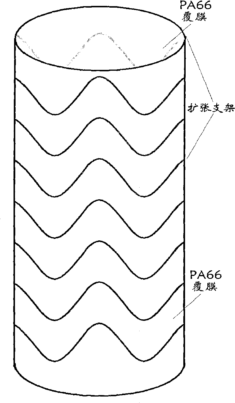 Polyamide 66 membrane covered nickel-titanium alloy intravascular scaffold and preparation method thereof