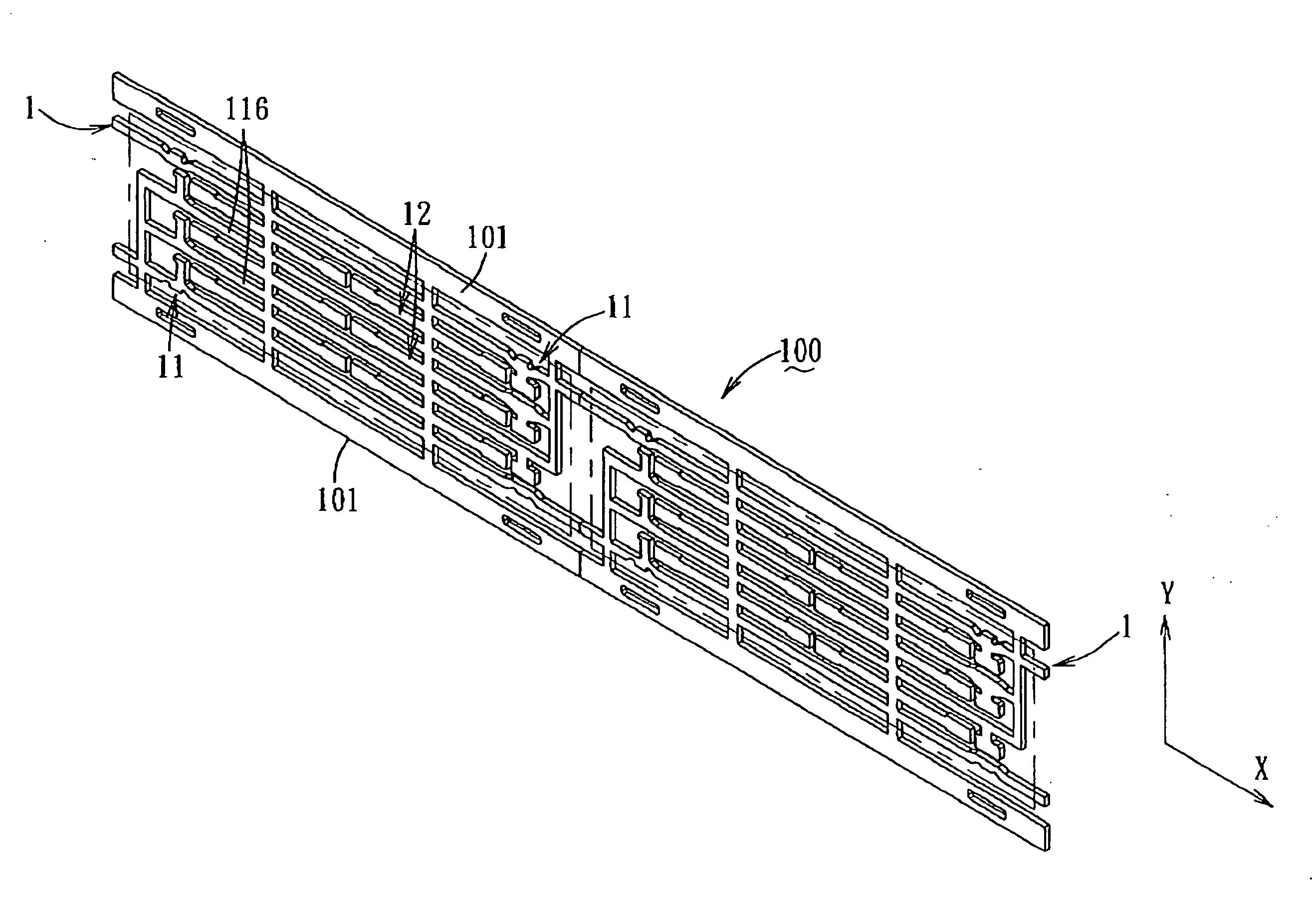 Lead frame assembly, lead frame and insulating housing combination, and led module having the same