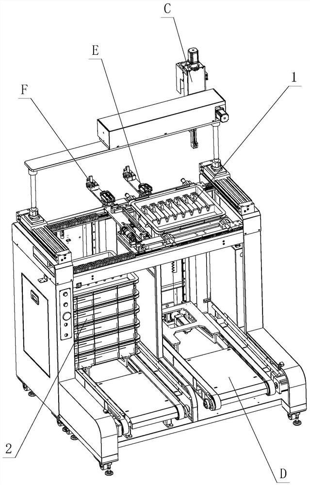 Material frame type feeding-discharging mechanism for tool water milling machining