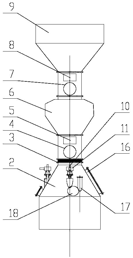 Material distribution device and method for small-sized blast furnace bell-less equipment