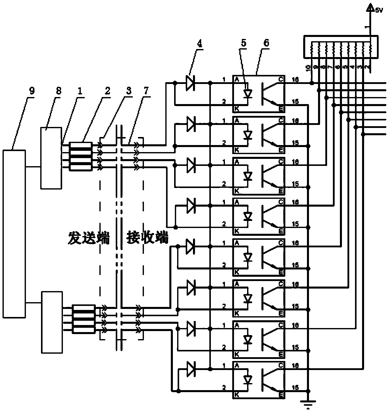 Cable checking circuit structure and common-line-free cable checking method