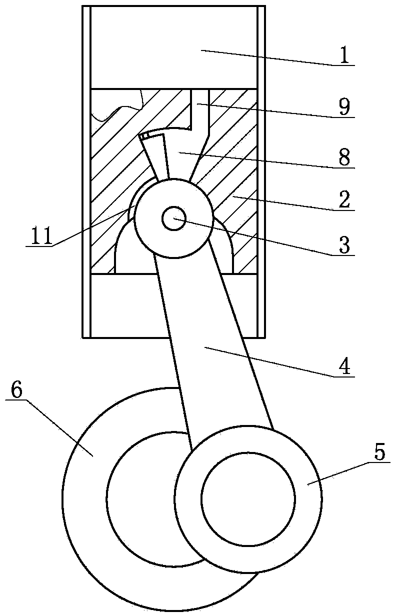 Connecting rod piston type combustion chamber combined dead-center-free reciprocating internal combustion engine