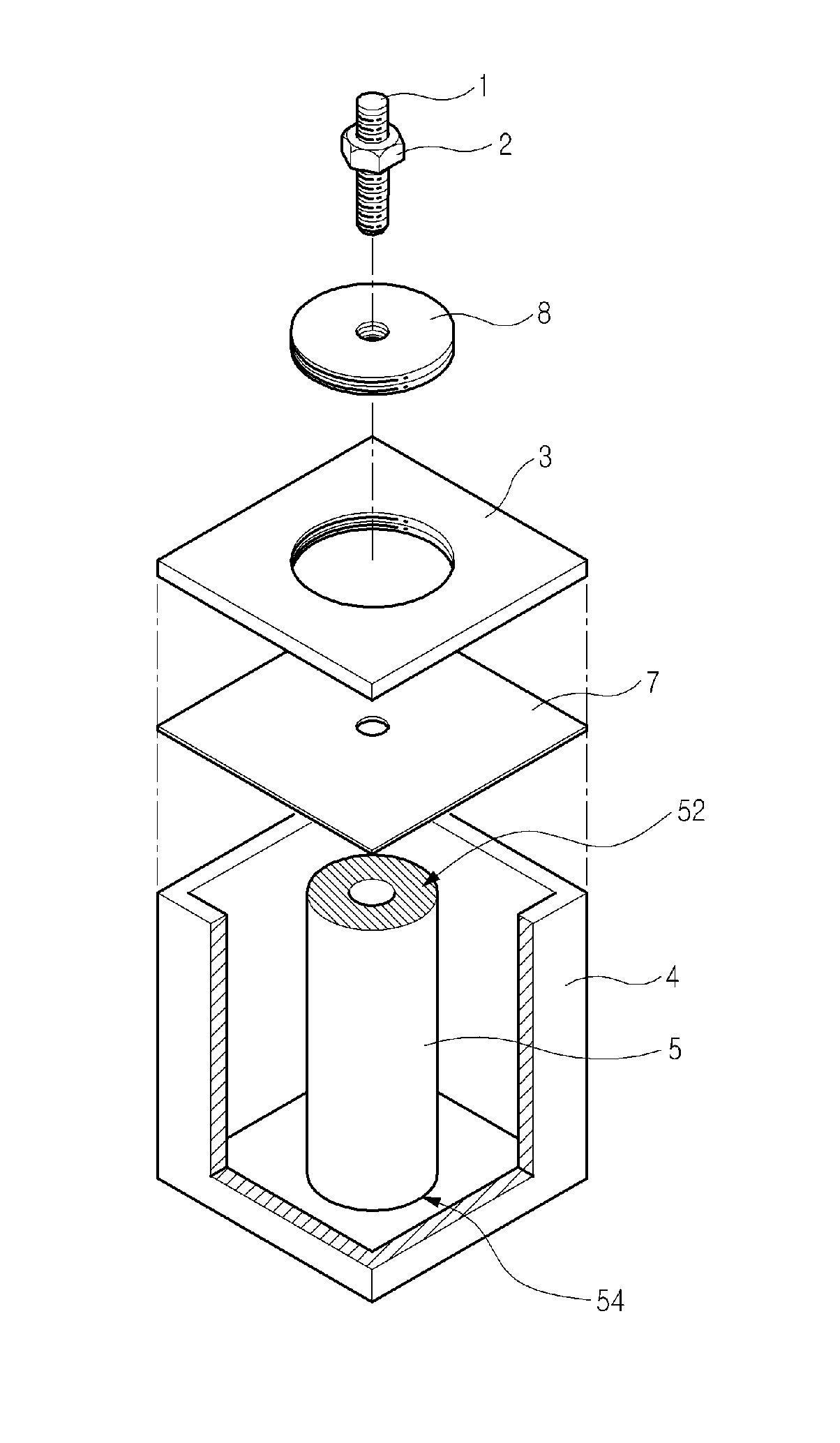 Dielectric resonator in RF filter and assembley method therefor