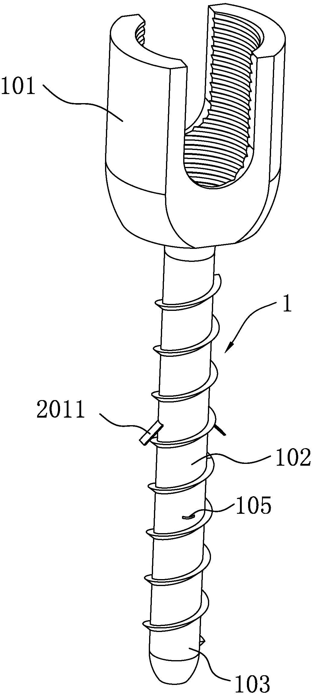 Bone bolt with reinforced anchoring sheets