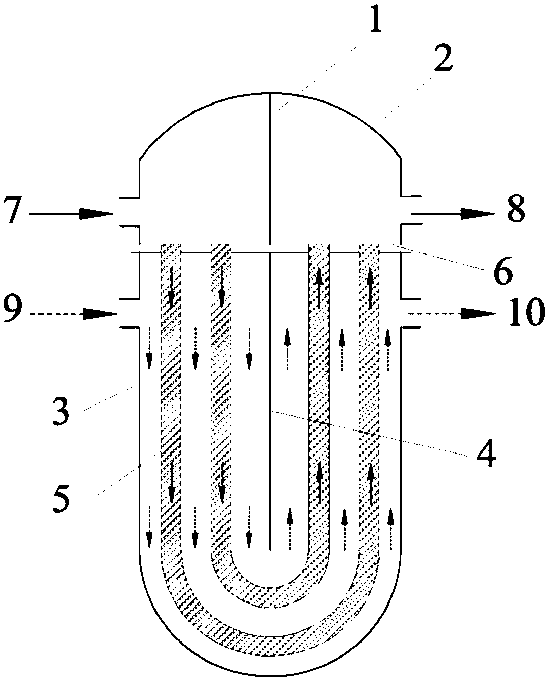 Reactor for hydrogen production through decomposition of hydroiodic acid and hydrogen production method of reactor