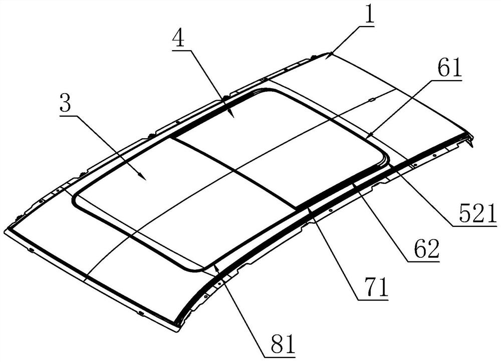 Automobile panoramic sunroof assembly in novel sealing form