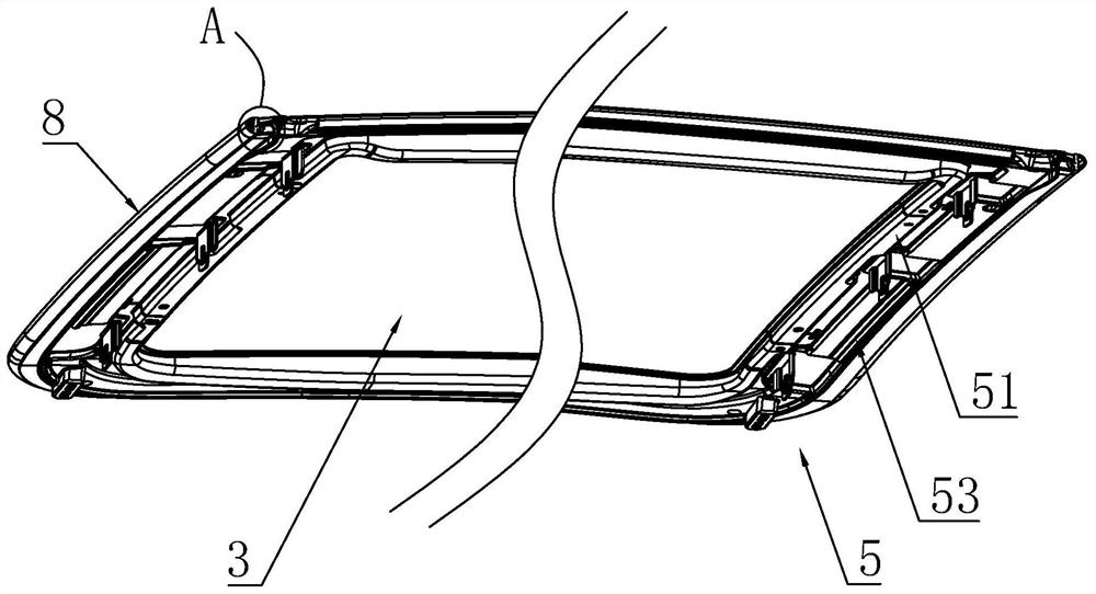 Automobile panoramic sunroof assembly in novel sealing form