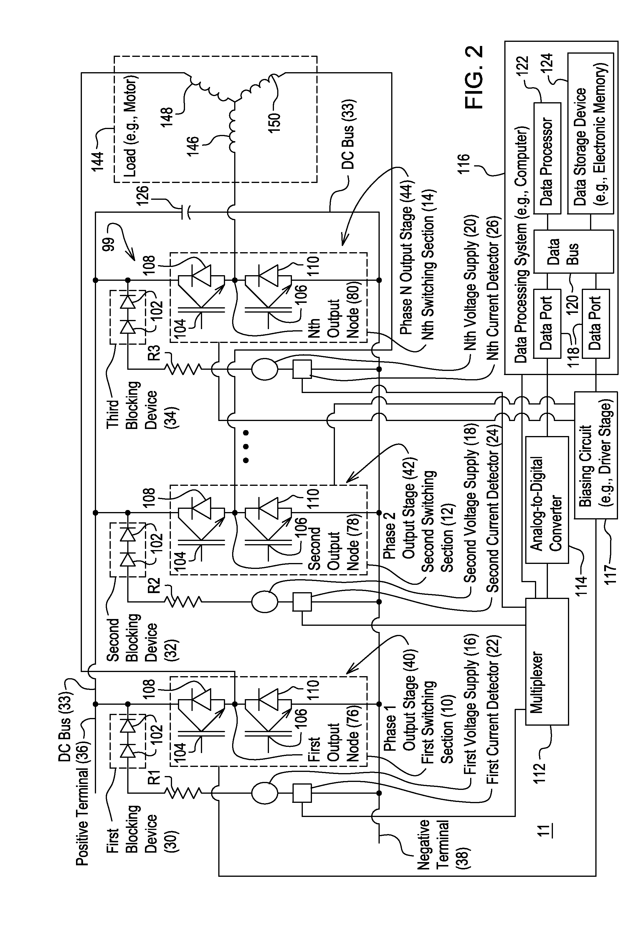 System for detecting a short circuit associated with a direct current bus