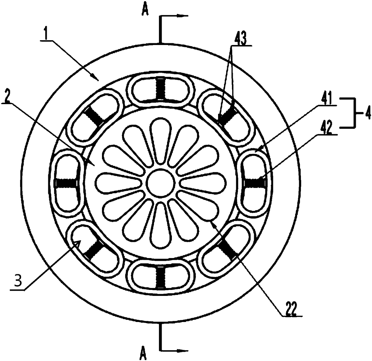 A shock-absorbing wheel hub for an air-free tire