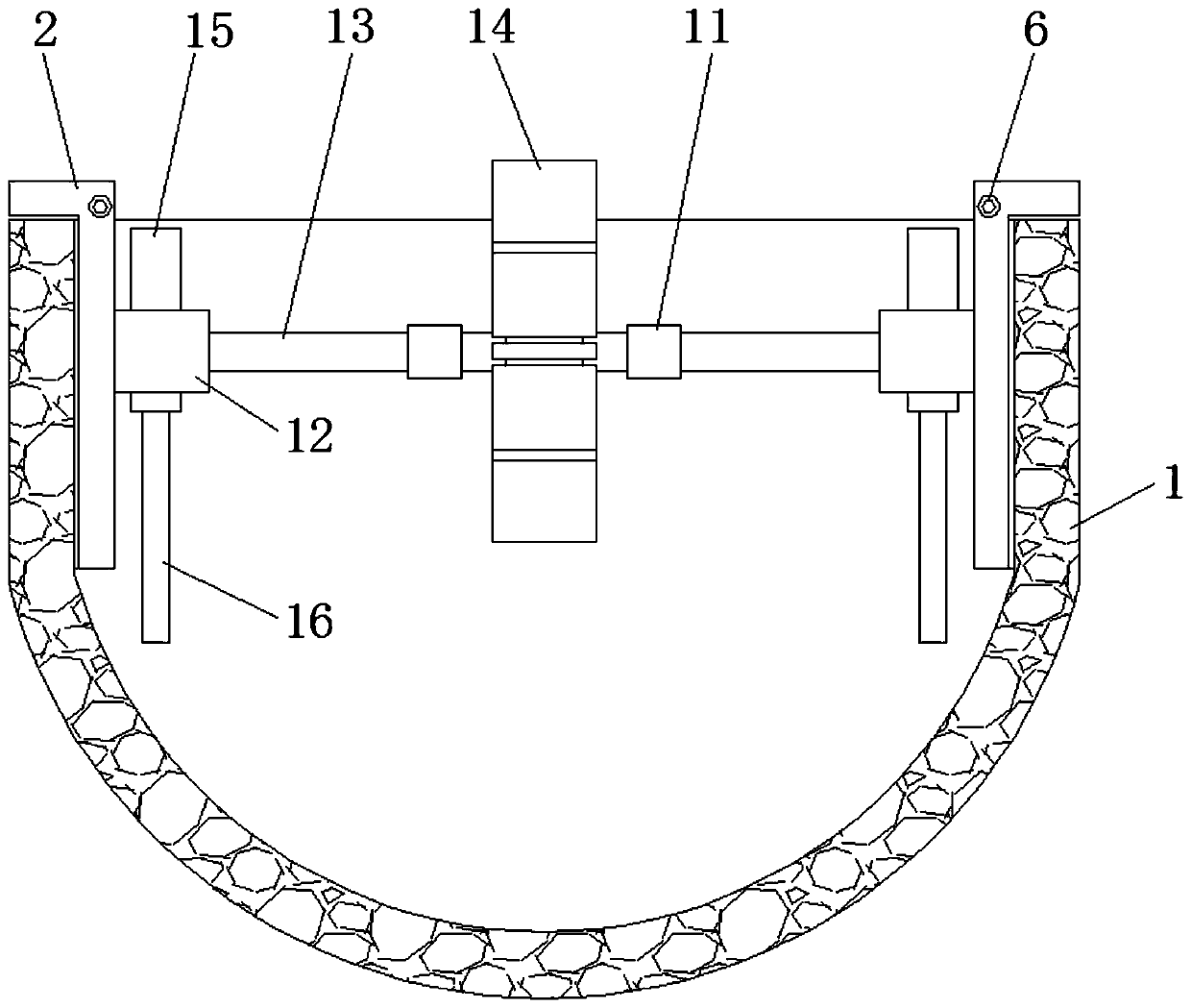 Efficient riverway ecological restoration device based on waterwheel oxygenation