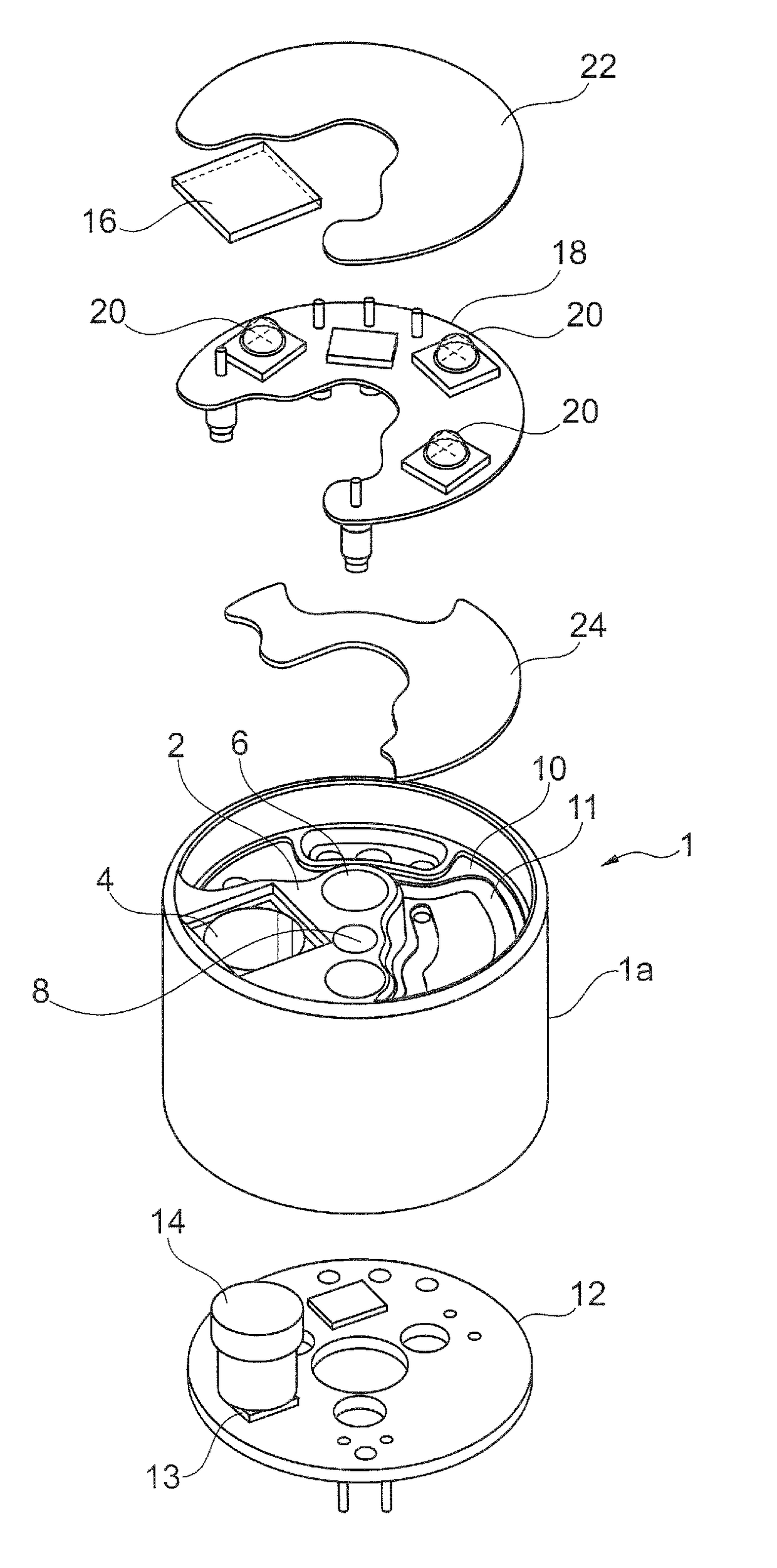 Medical endoscope with a cooling device for mounted electric components