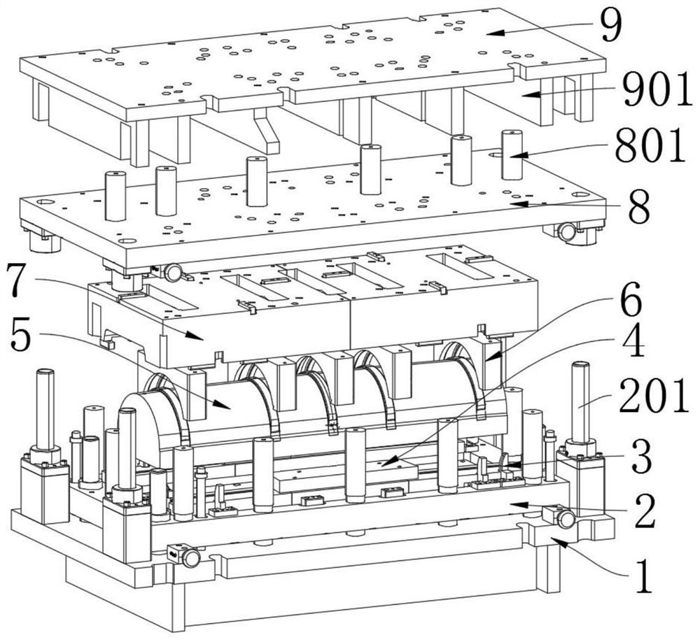 Heat shield forming die structure