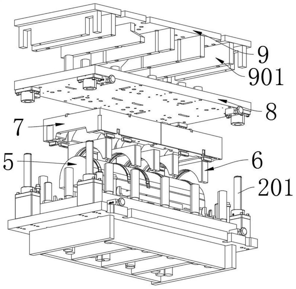 Heat shield forming die structure