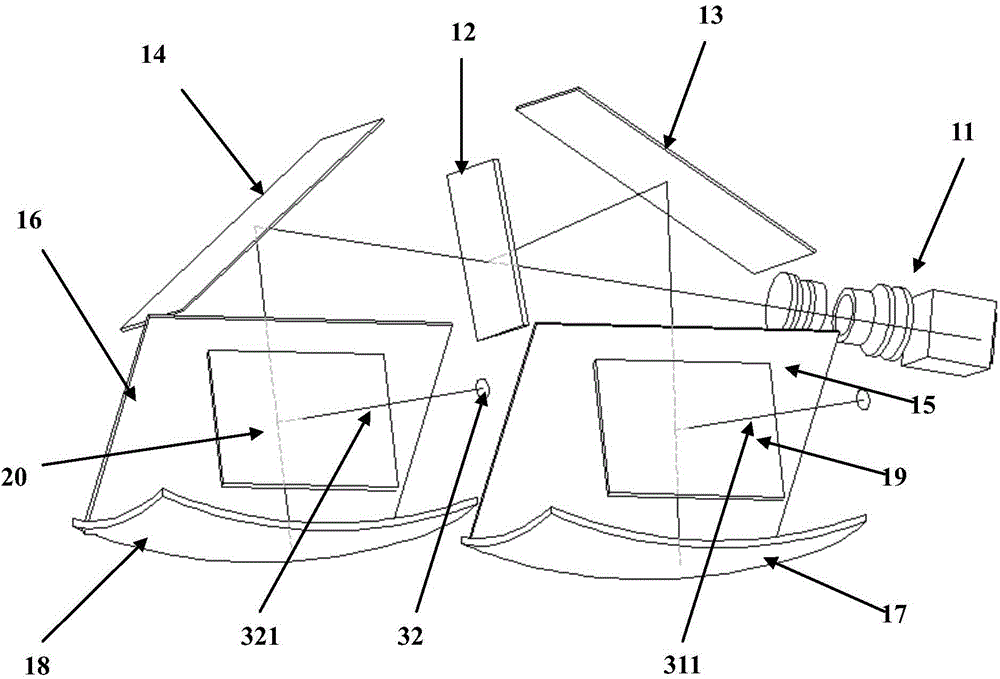 Single image source binocular near-to-eye display device