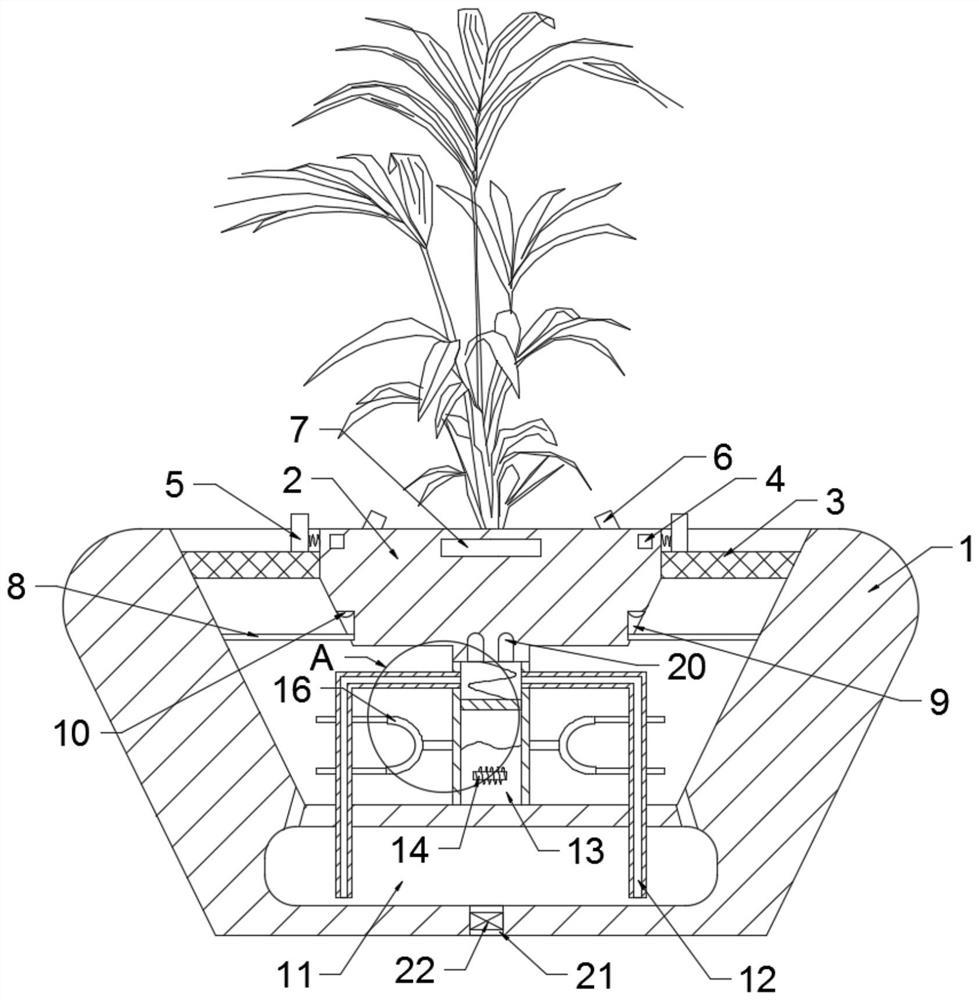 Elevated landscape vegetation irrigation system for sponge city