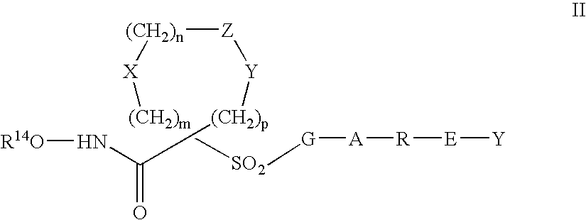 Aromatic sulfone hydroxamic acid metalloprotease inhibitor