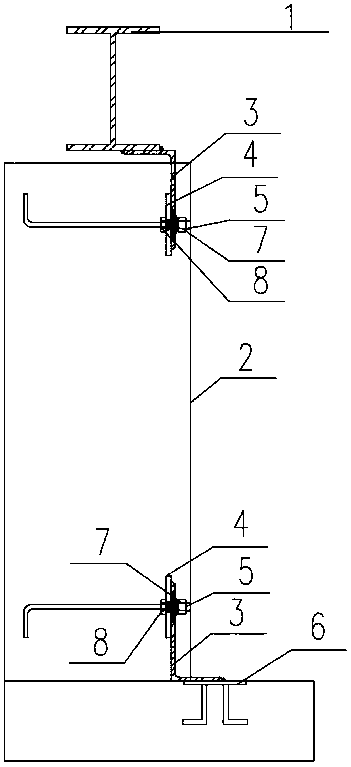 Steel structure fabricated external wall ALC wallboard flexible connection method