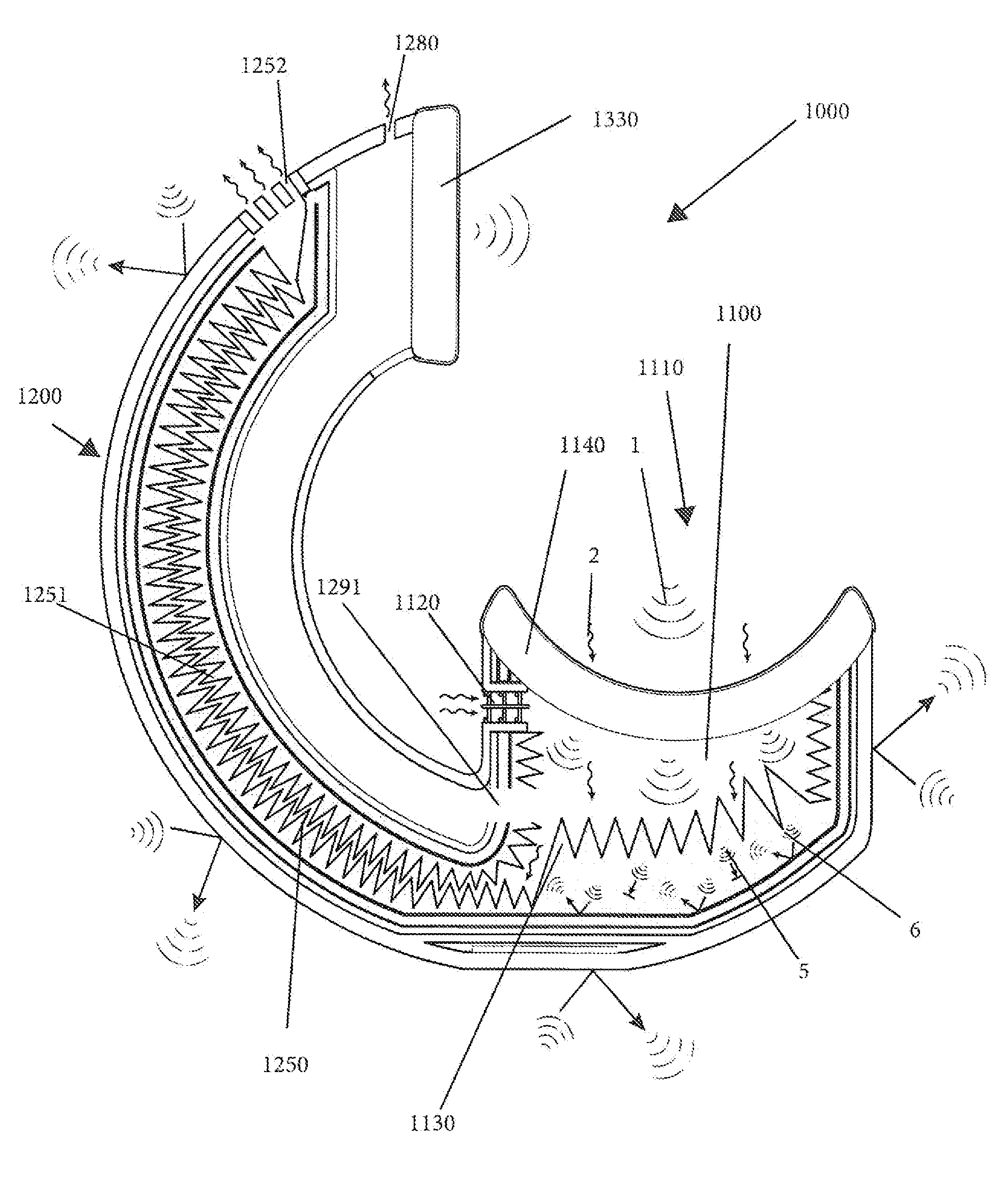 Ergonomic tubular anechoic chambers for use with a communication device and related methods