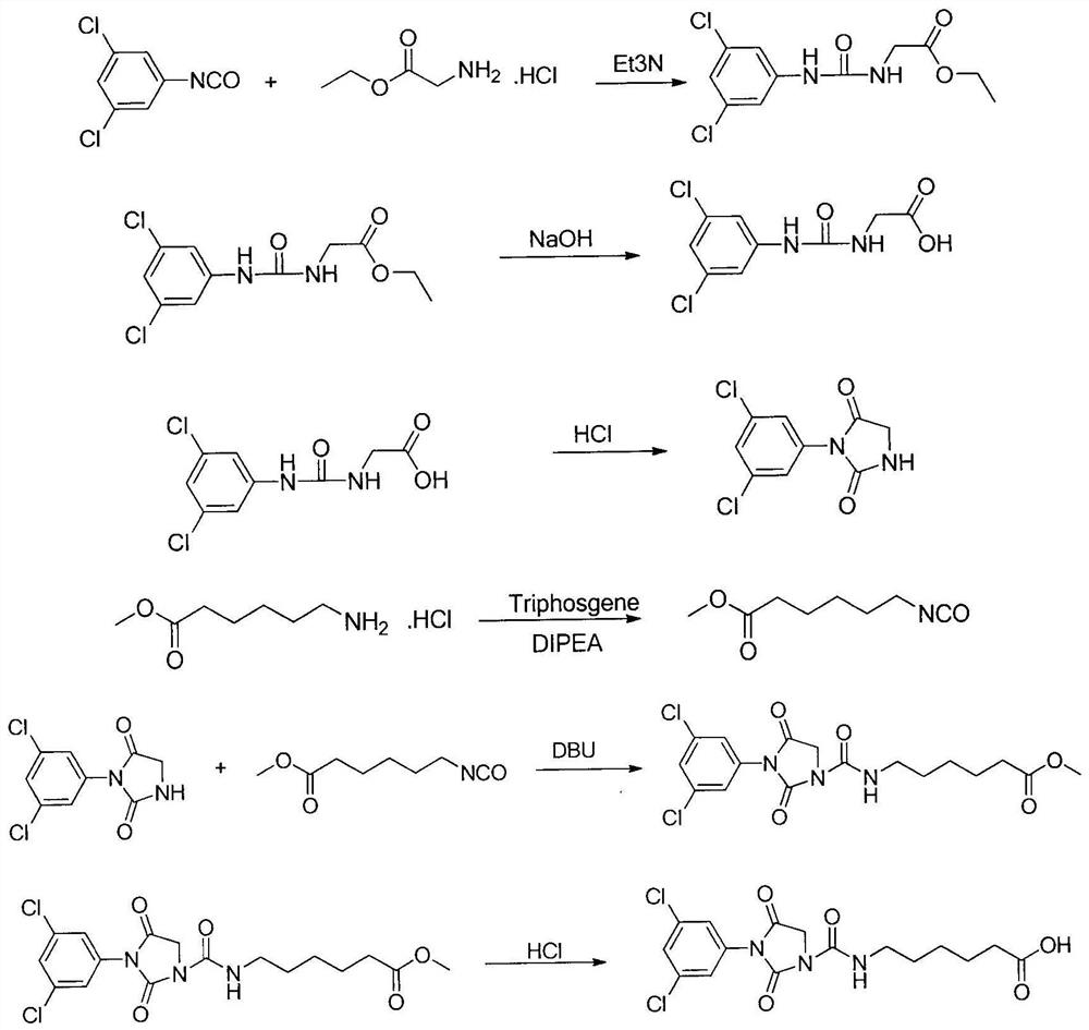 Preparation method and application of a kind of iprodione hapten and antigen