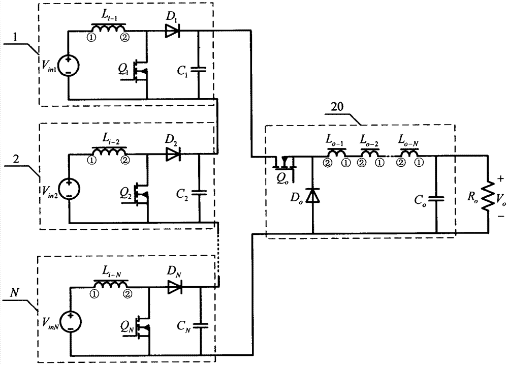 A series multi-input coupled inductor buck-boost converter