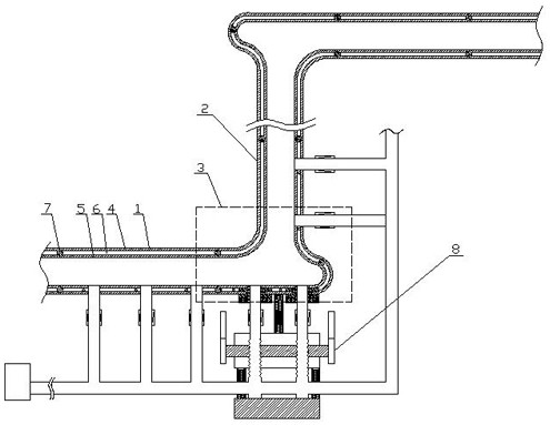 An anti-clogging conveying pipe structure and anti-clogging method for pneumatic conveying of viscous materials