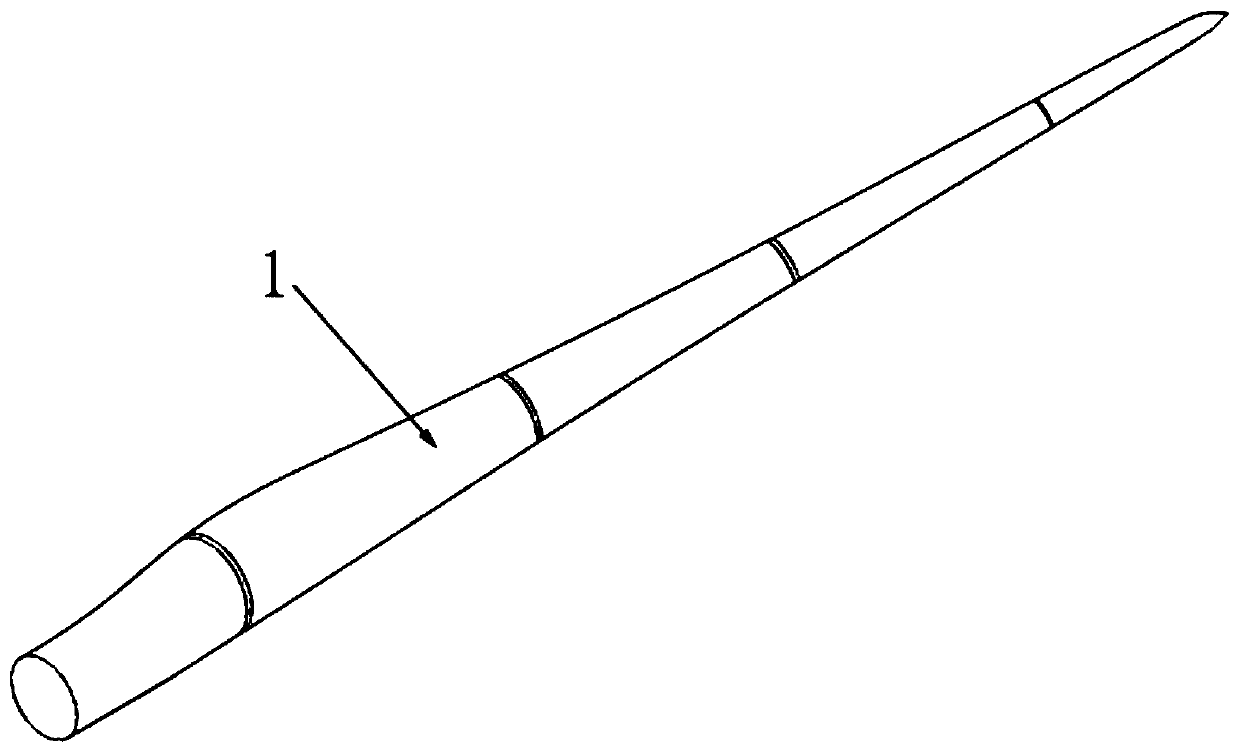 Wind-driven generator blade capable of realizing sectioned furling