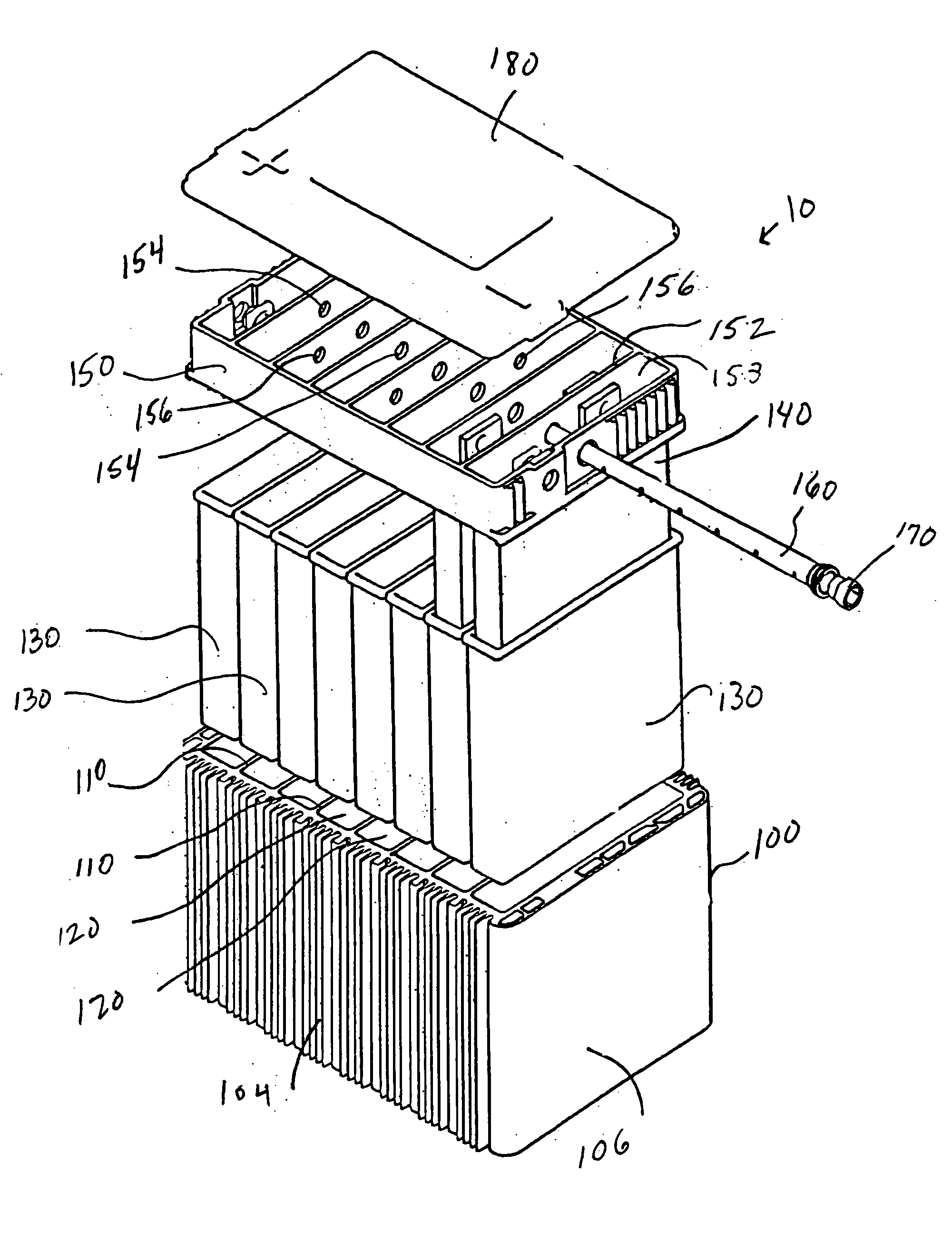 Battery assembly with heat sink