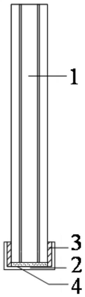 Externally-adhered reinforced glass beam and manufacturing method thereof