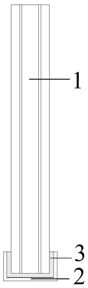 Externally-adhered reinforced glass beam and manufacturing method thereof