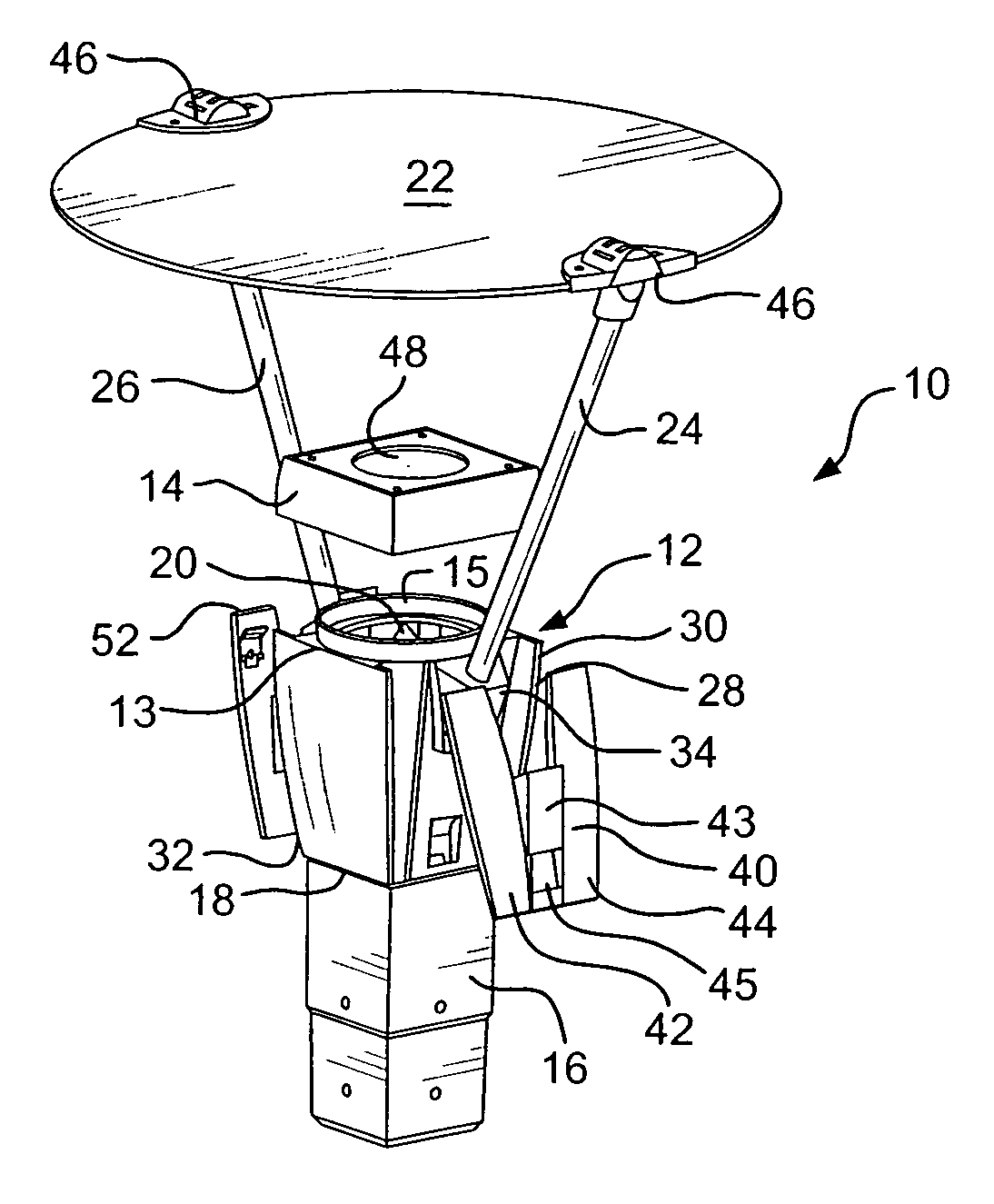 Lighting fixture having a latching system and an auxiliary emergency light