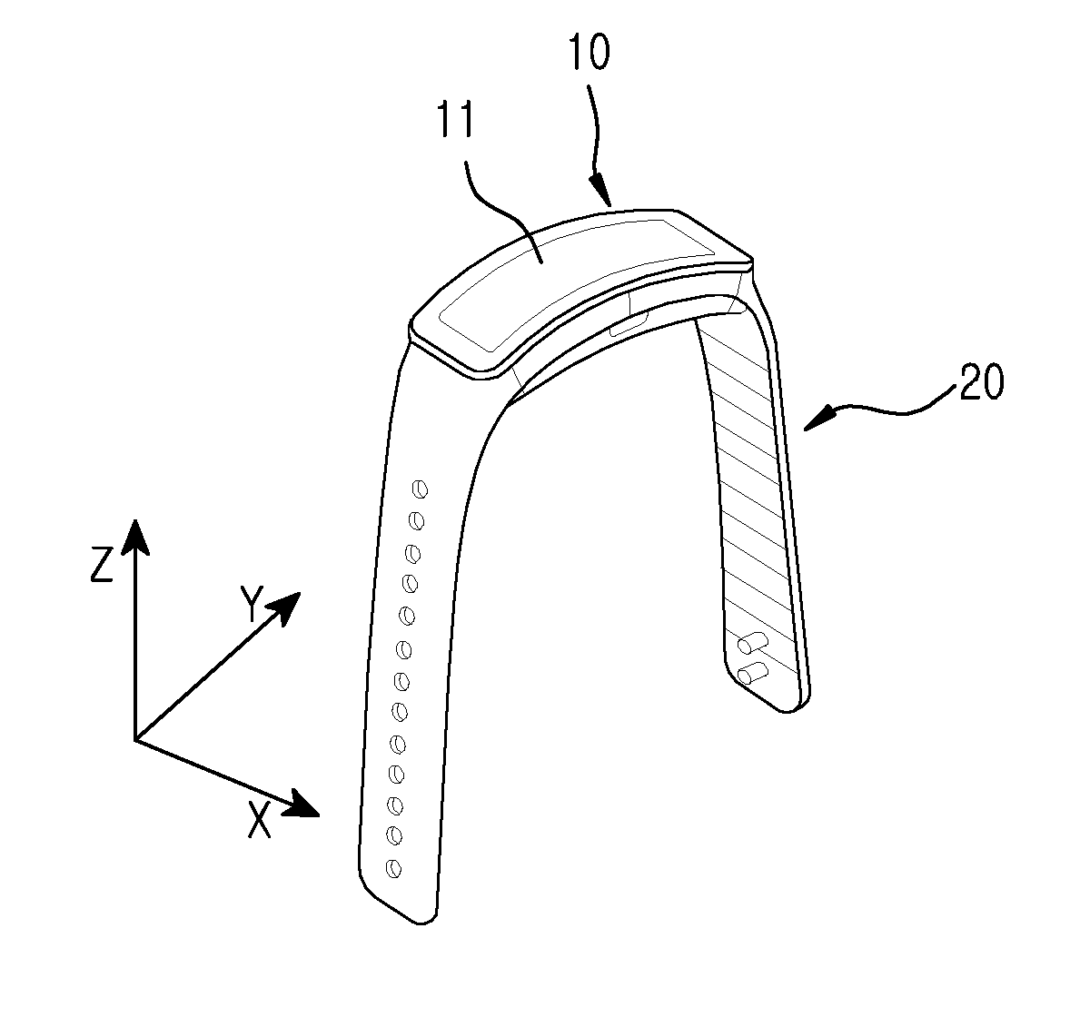 Curved body and wearable device therewith