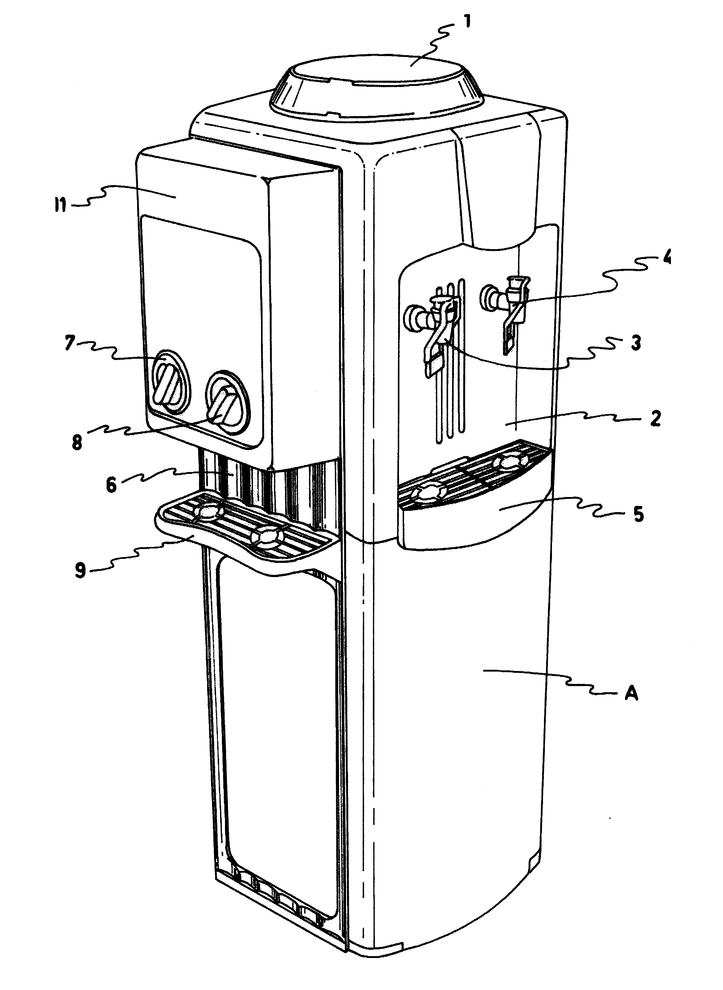 Dosing Dispensor for Powdered or Granular Material to be Affixed to Water Dispensors