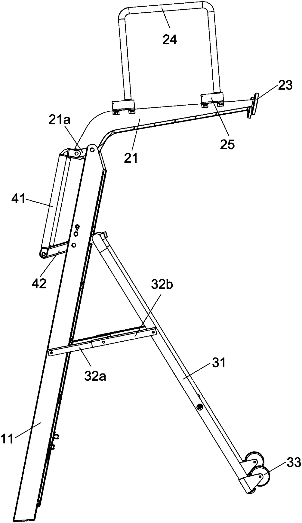 Universal rear cabin working ladder