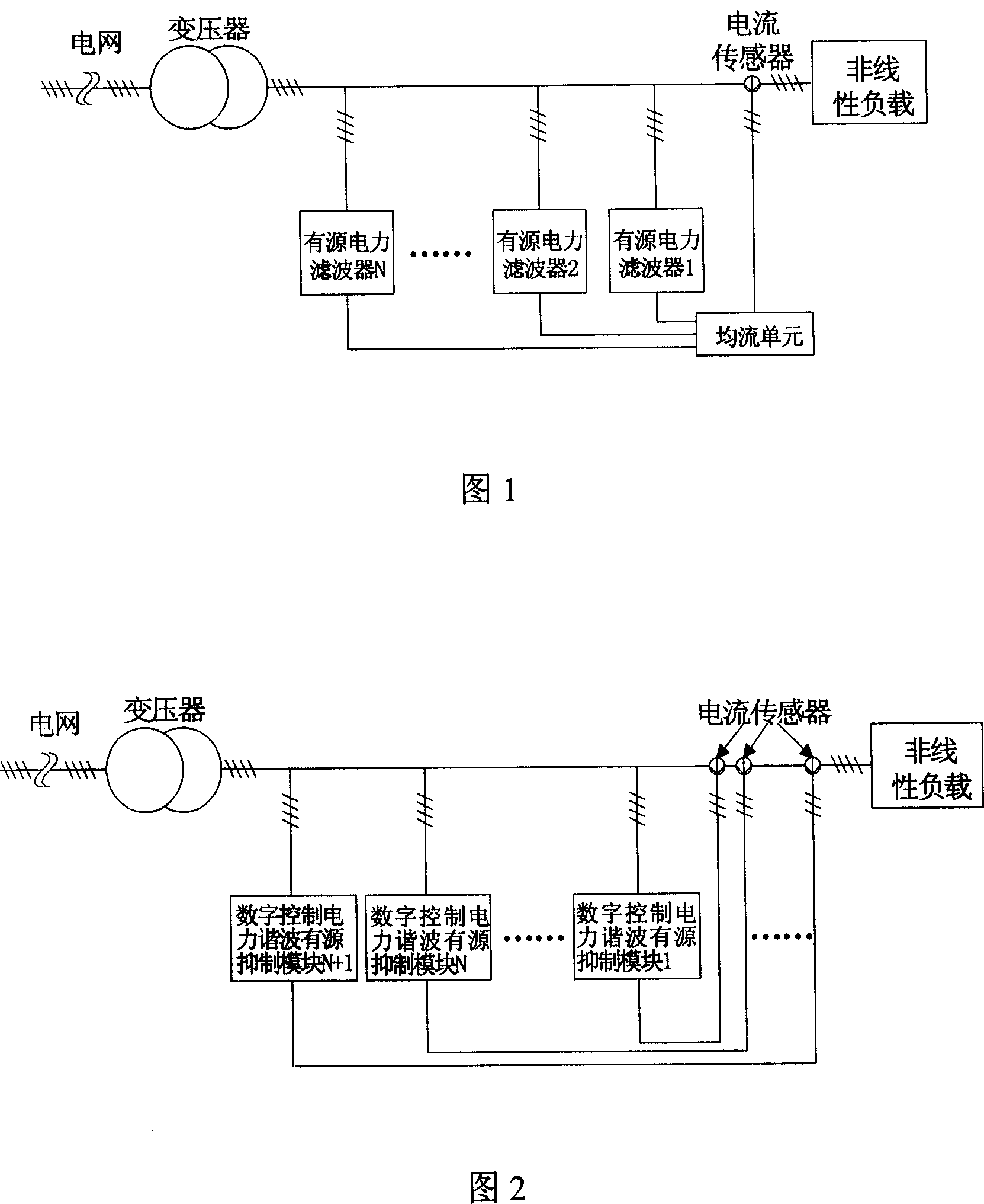 Active suppressing apparatus for modularized parallel digital control electric harmonic