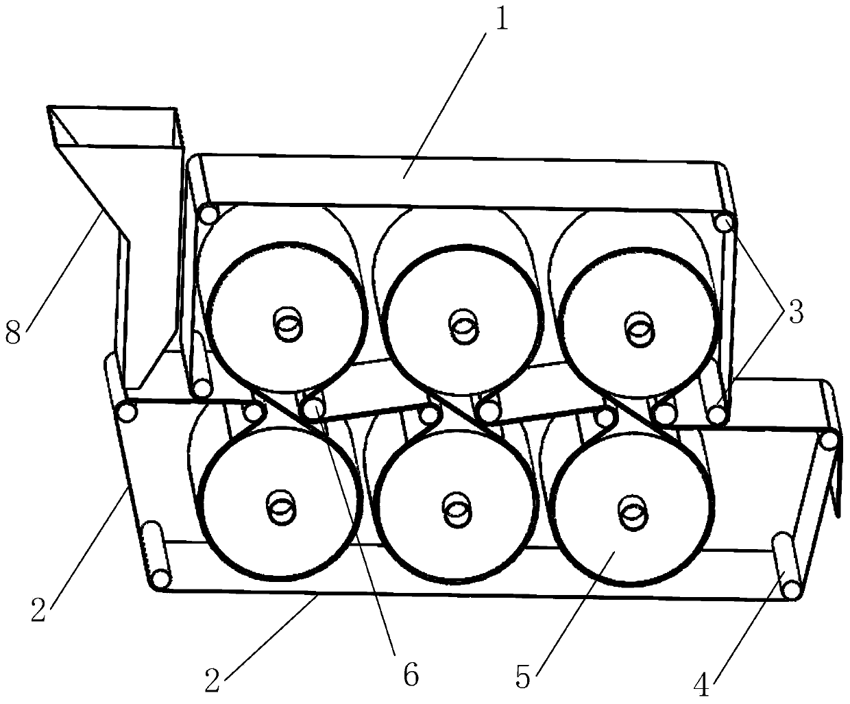 Roller type drying structure and dryer formed by structure