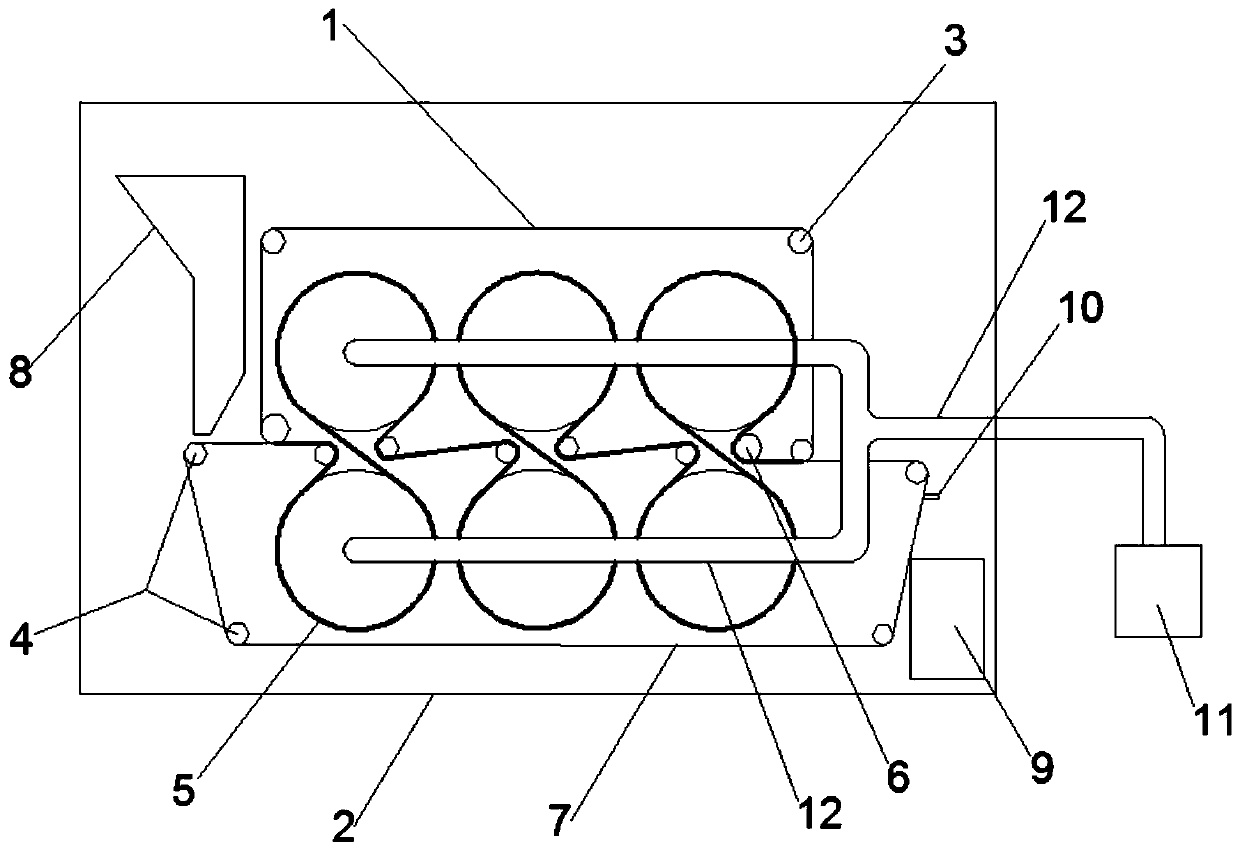 Roller type drying structure and dryer formed by structure