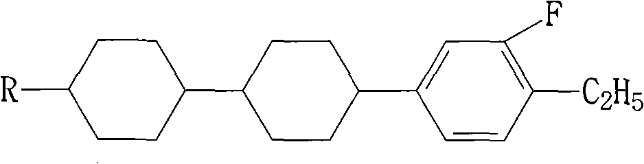 Method for synthesizing dicyclohexyl o-fluoroethylbenzene liquid crystal compound