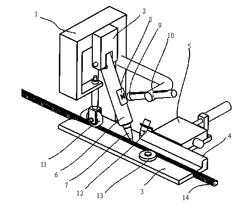 Automatic line drawing tool of neodymium iron boron permanent magnet