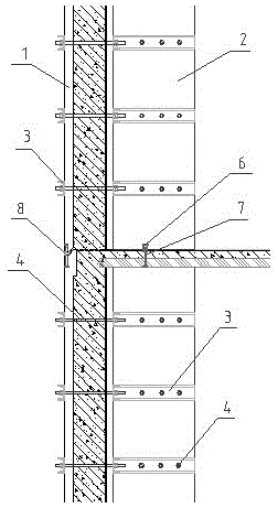 Formwork supporting device for wall corner portion construction and construction method