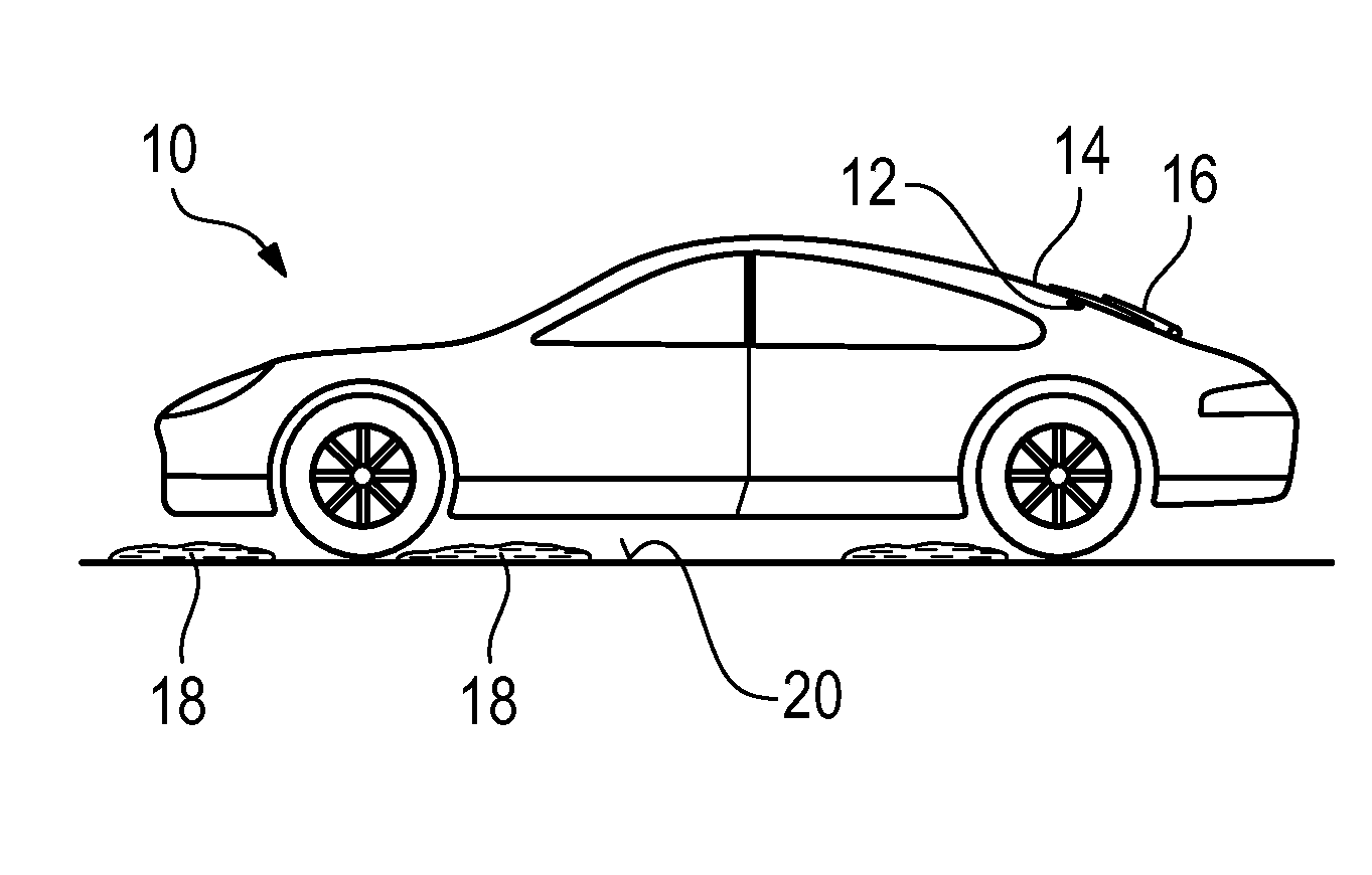 Device and method for detecting wetness on a roadway