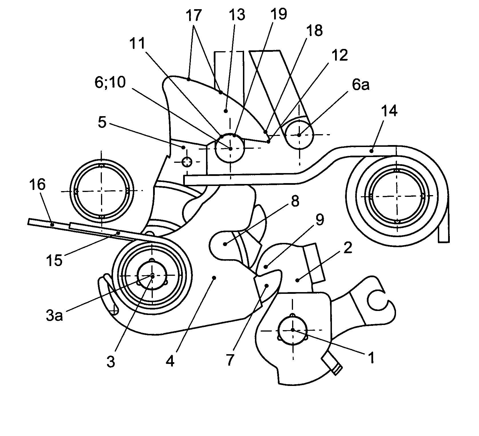 Front hood safety closure system having a separate catch-hook control