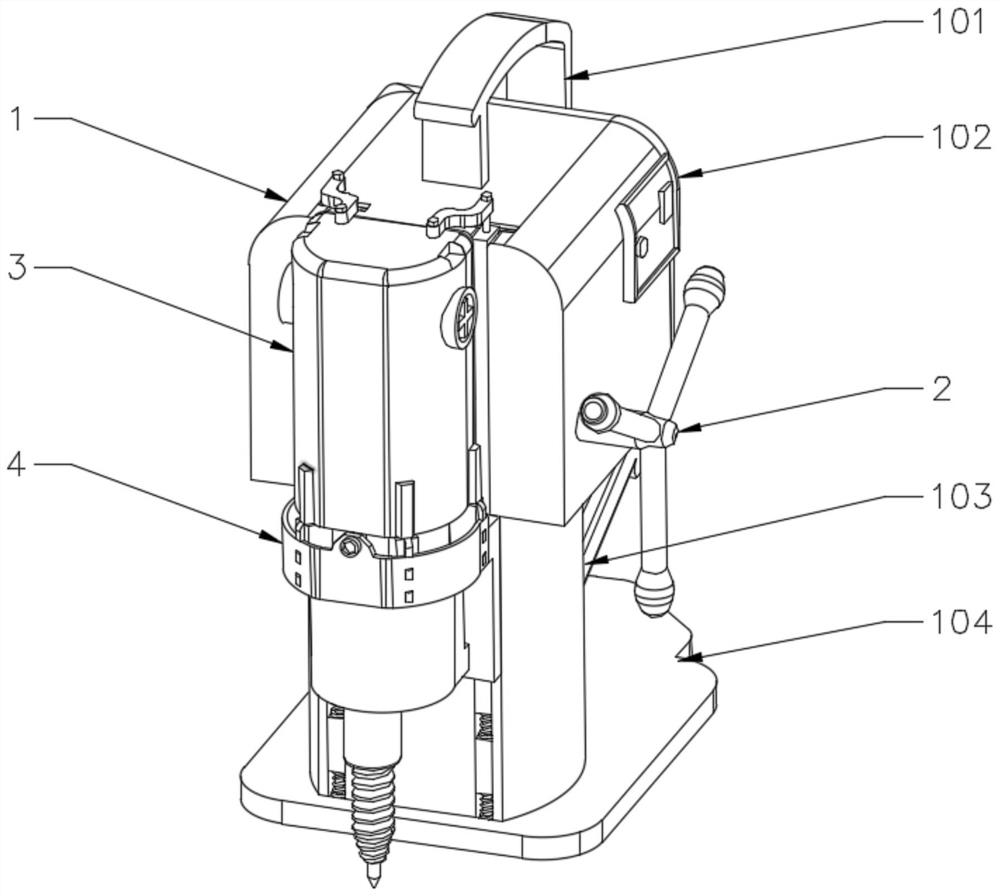 A punching device suitable for pump body