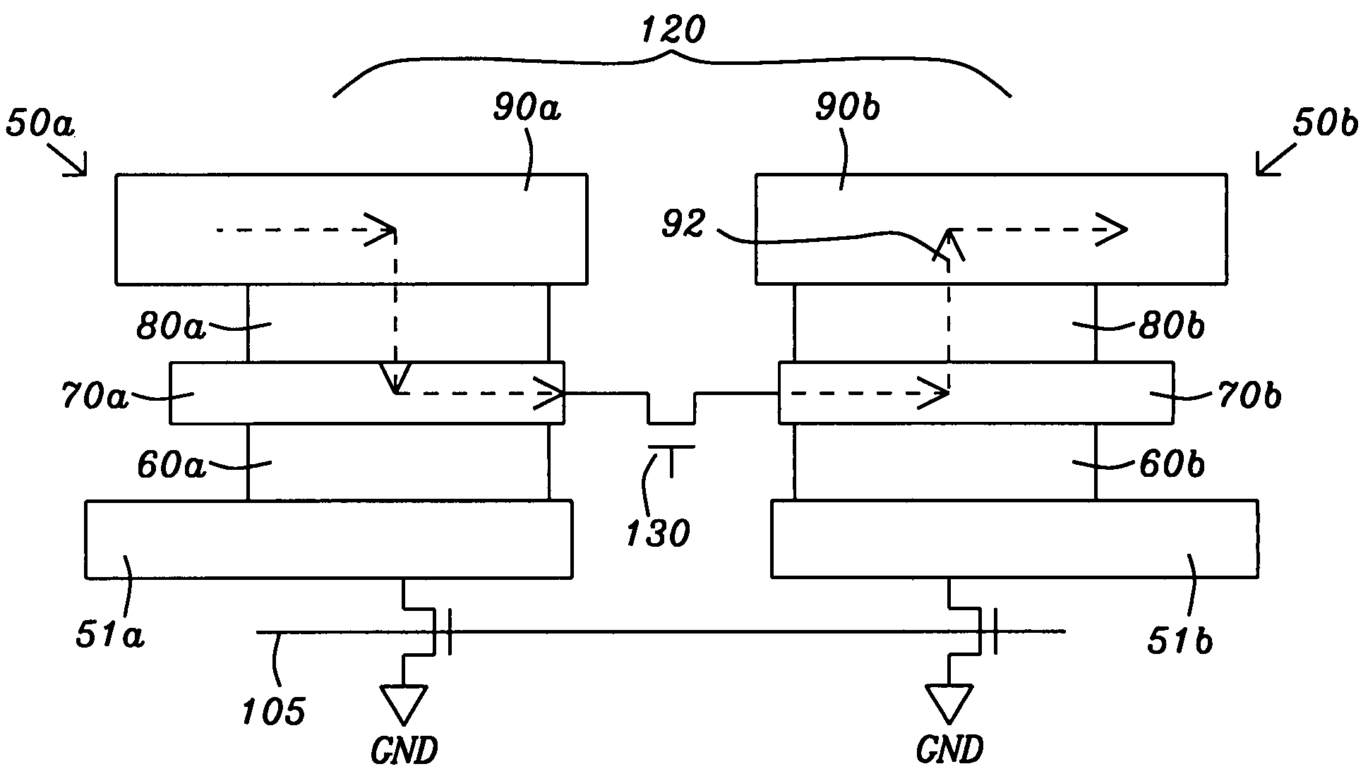 Spin transfer MRAM device with separated CPP assisted writing