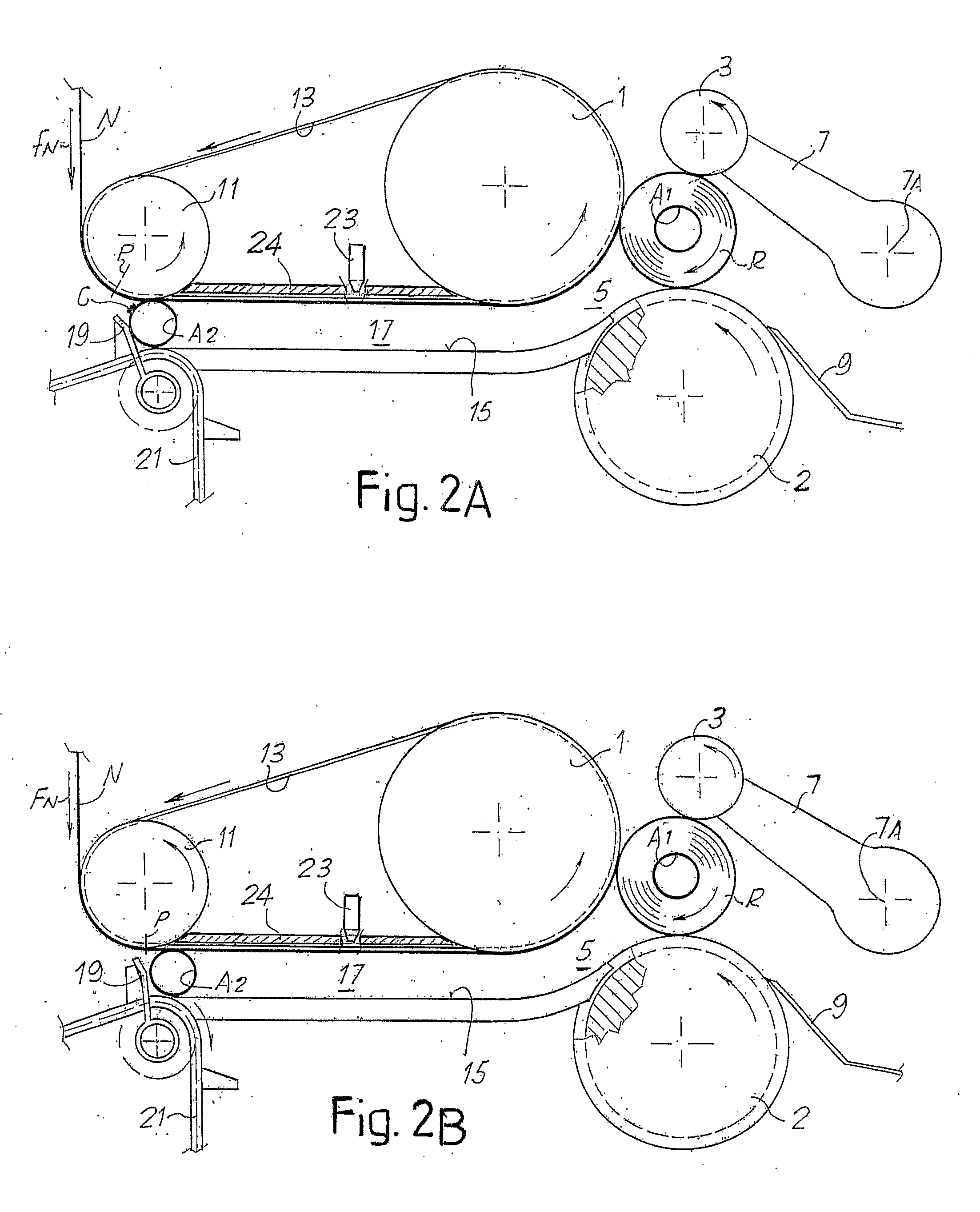 Rewinding Machine, Method for Producing Logs of Web Material