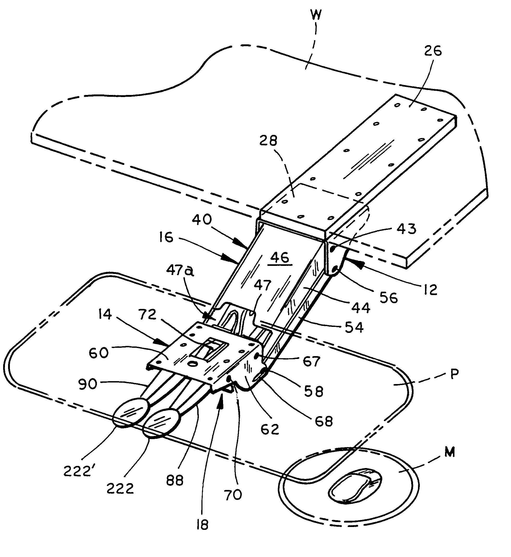 Adjustable support for data entry/interface device
