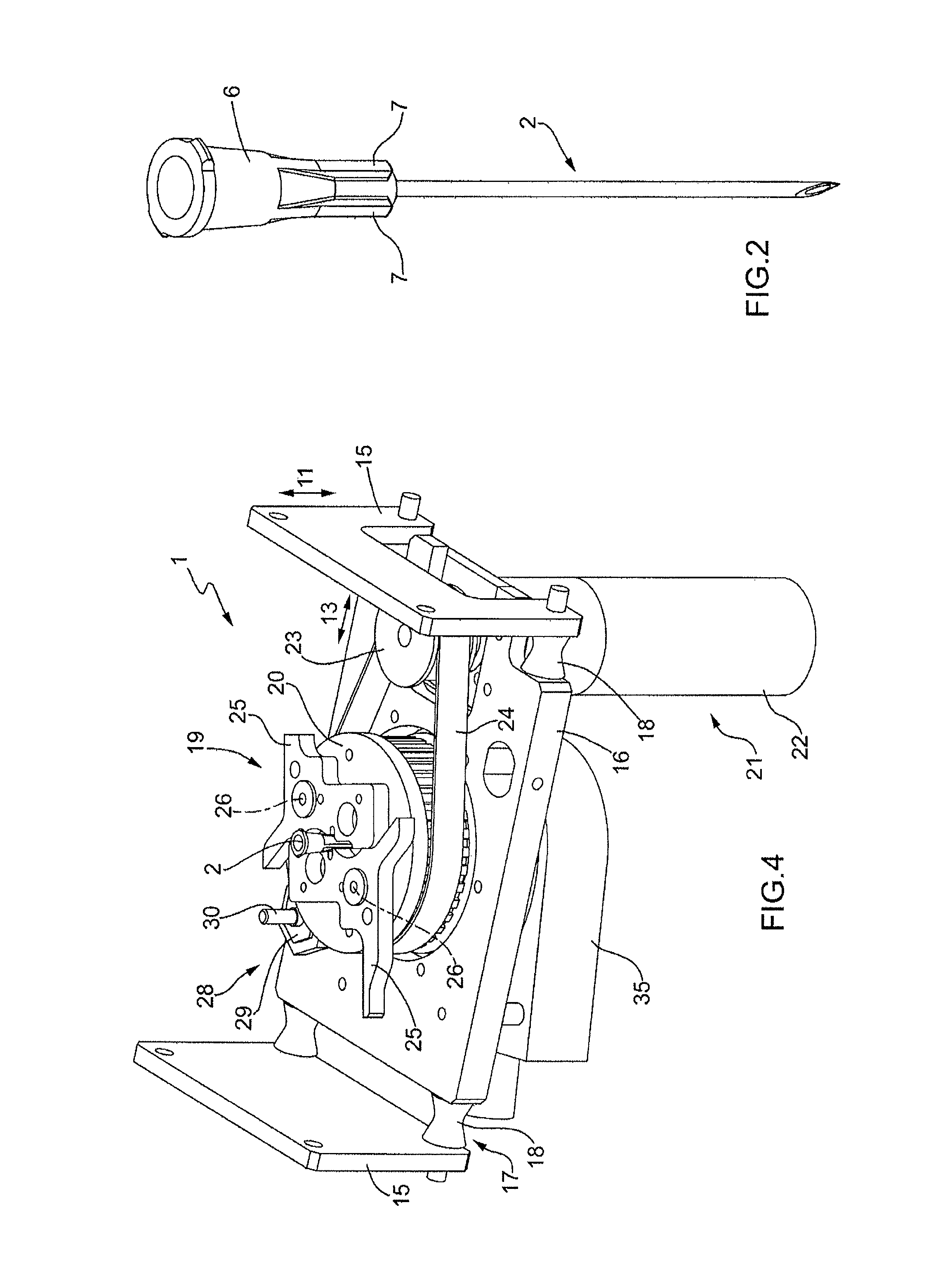 Apparatus for the removal of needles of syringes
